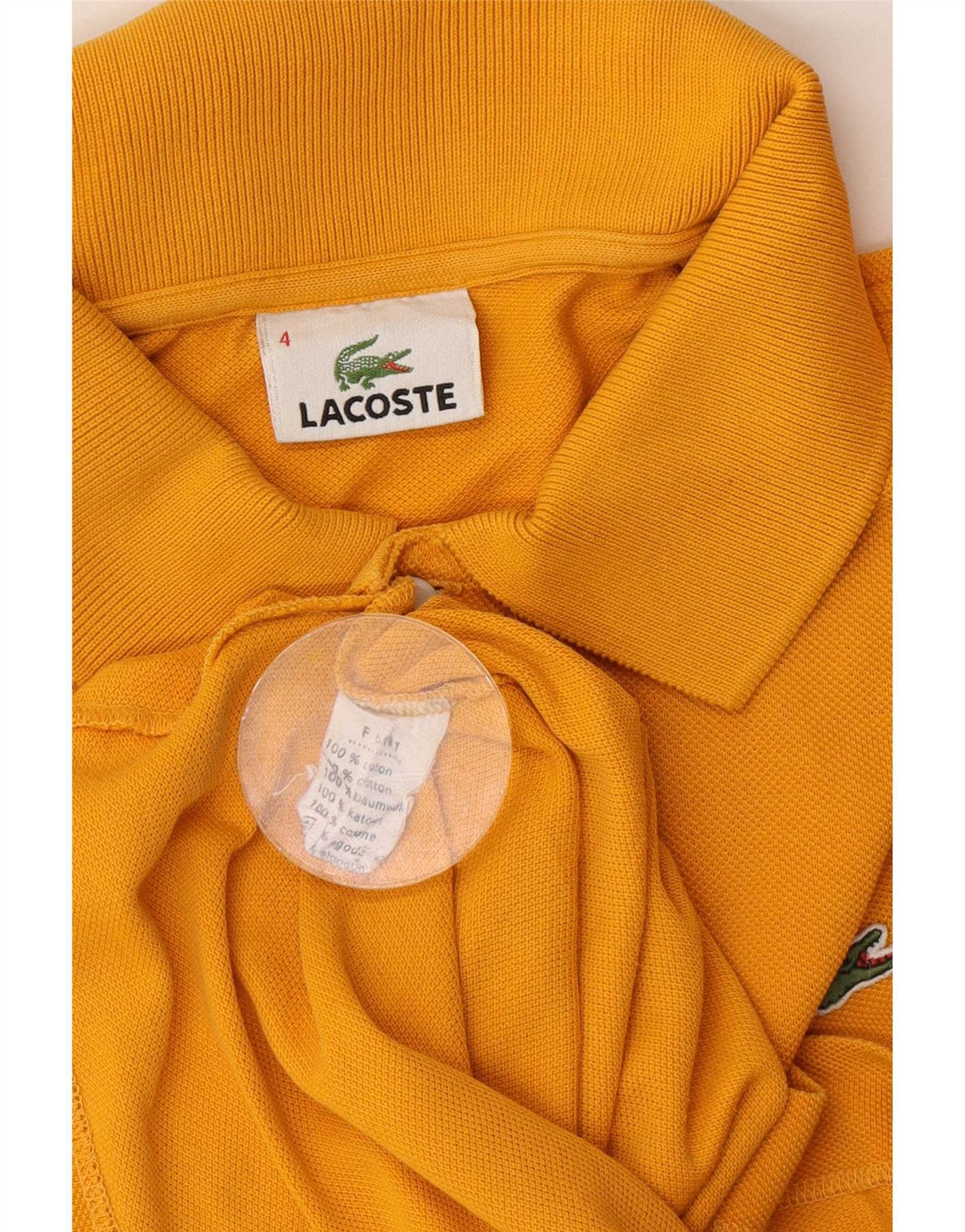 Ανδρικό πουκάμισο Polo Lacoste, Μέγεθος 4, Βαμβακερό μεσαίο πορτοκαλί