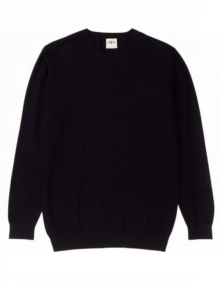 Ανδρικό πουλόβερ Zara Crew Neck Jumper Medium Navy Blue