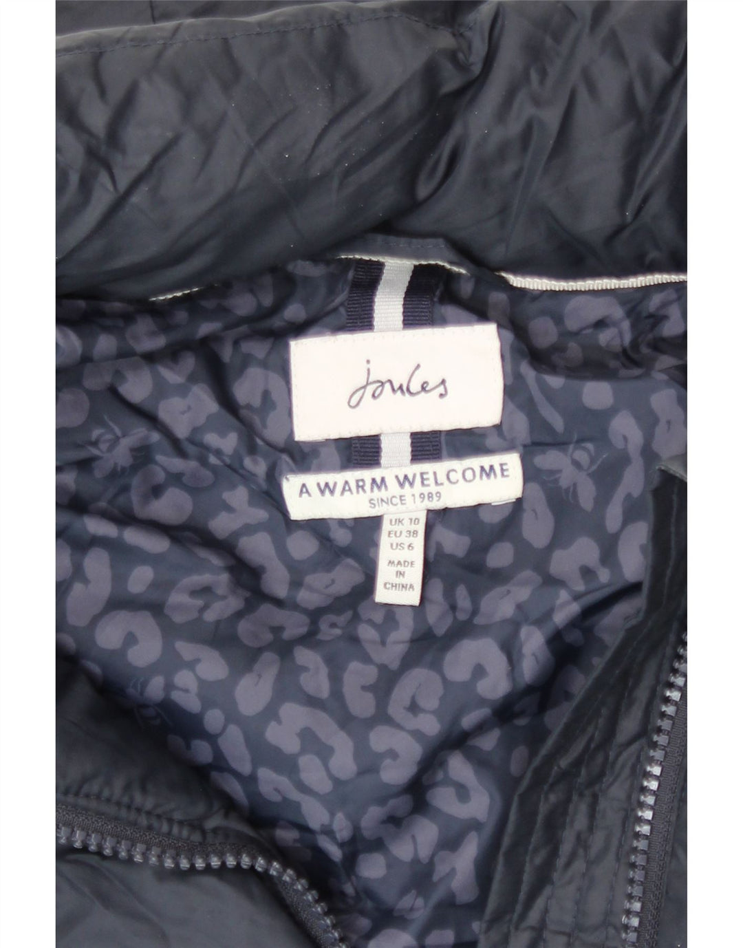 Joules Γυναικείο παλτό με κουκούλα με κουκούλα UK 10 Small Navy Blue Polyester