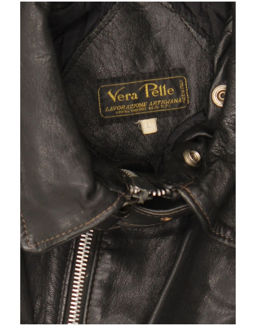 VINTAGE Ανδρικό Δερμάτινο Μπουφάν UK 40 Large Μαύρο Δερμάτινο