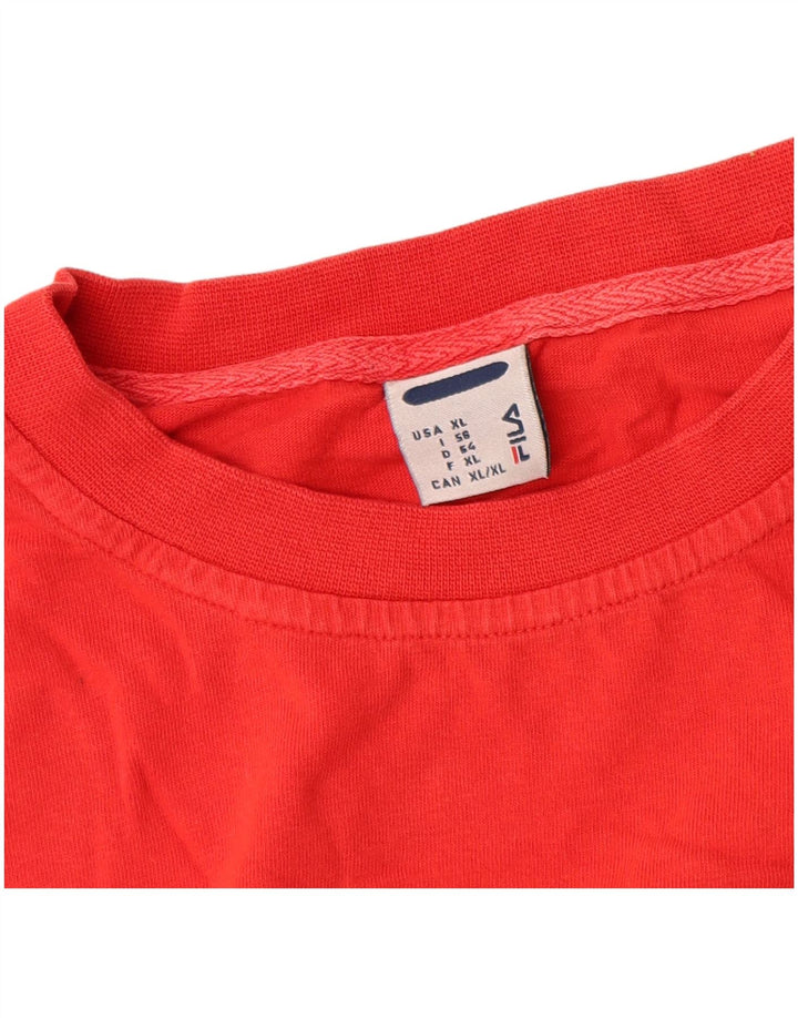 Ανδρικό γραφικό T-Shirt Fila Top XL Κόκκινο βαμβακερό