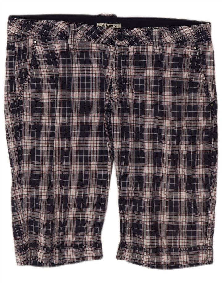 Ανδρικό σορτς Chino Dack's IT 48 Medium W36 Navy Blue Check Cotton