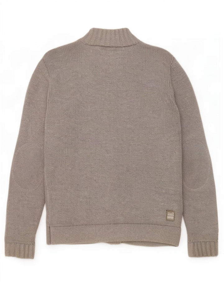 Jack & Jones Ανδρική ζακέτα πουλόβερ μεσαίο γκρι βαμβακερό ριγέ