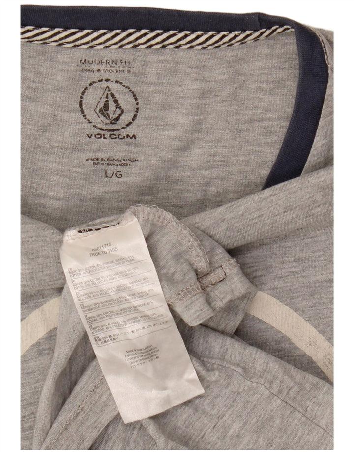 Ανδρικό γραφικό T-Shirt Volcom Top Large Grey Colourblock Βαμβακερό