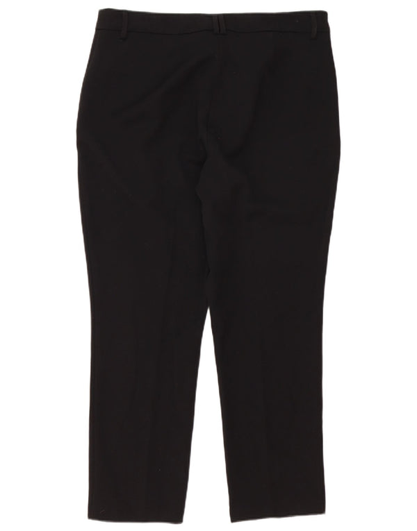 Marks & Spencer Womens Straight Casual Trousers UK 16 Large W36 L27 Black
