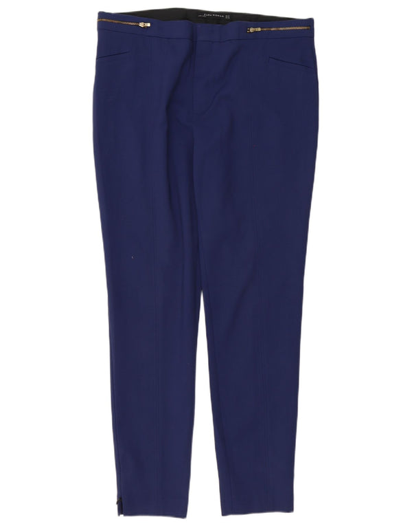 Zara Γυναικείο Slim Casual Παντελόνι XL W32 L30 Navy Blue Cotton