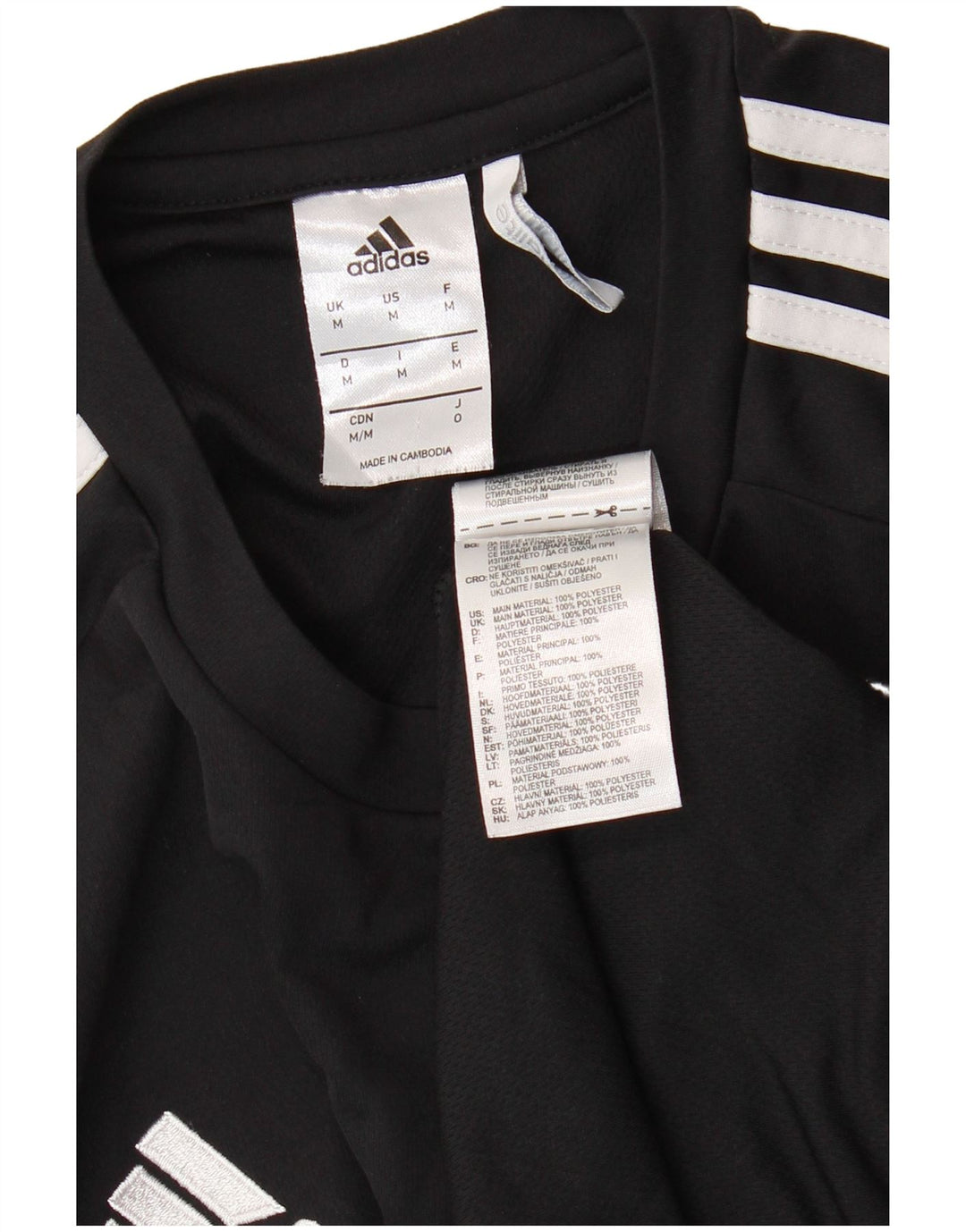 Ανδρικό T-Shirt Climalite ADIDAS Top Medium Black Colorblock Πολυεστέρας
