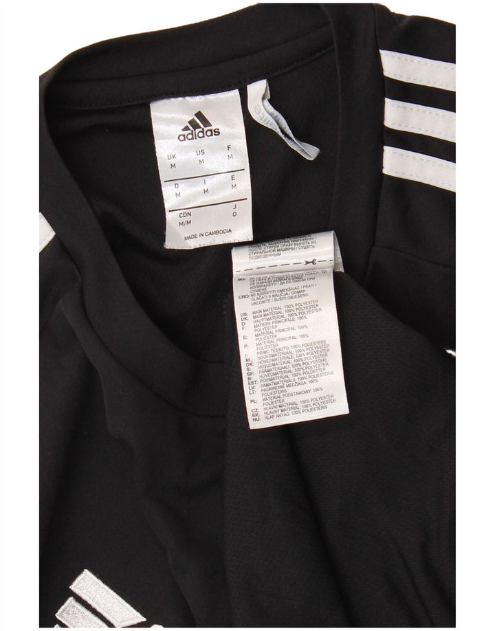 Ανδρικό T-Shirt Climalite ADIDAS Top Medium Black Colorblock Πολυεστέρας