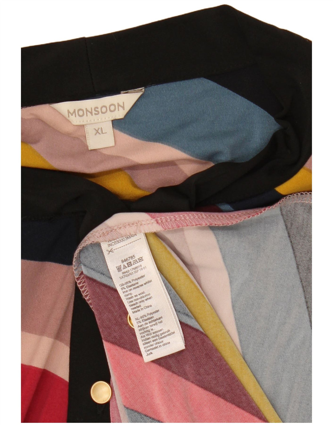 MONSOON Γυναικείο Μάξι Φόρεμα Γραβάτα μπροστά UK 18 XL Πολύχρωμο ριγέ