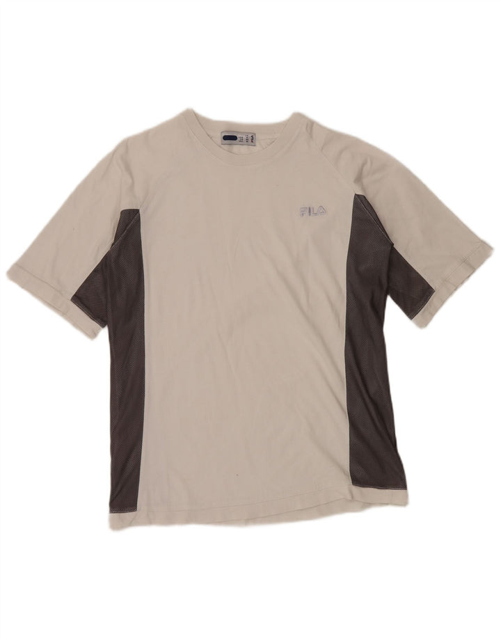 Μπλουζάκι FILA για αγόρια τοπ 13-14 ετών Λευκό χρώμα, βαμβακερό