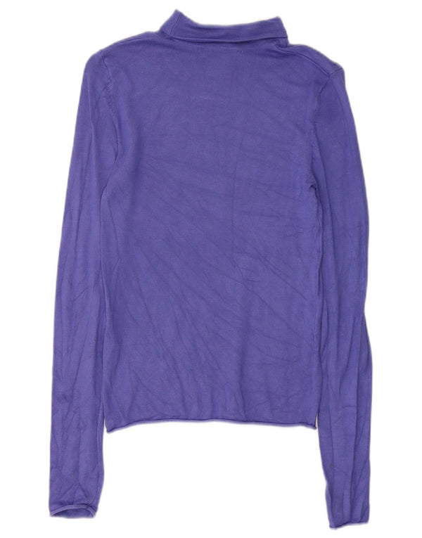 Zara Γυναικείο τοπ μακρυμάνικο UK 8 Small Purple Viscose