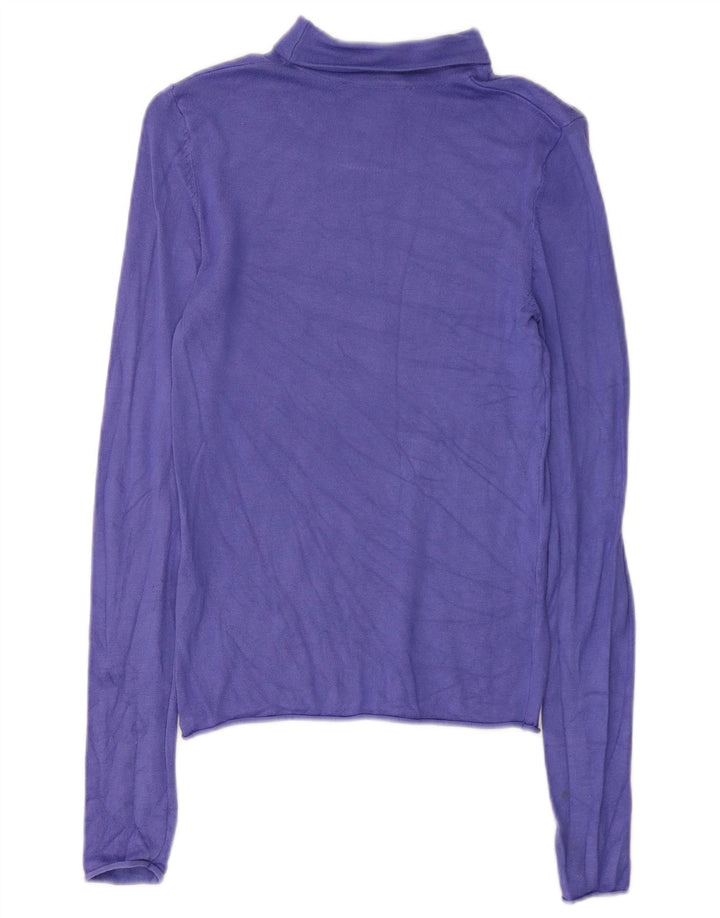 Zara Γυναικείο τοπ μακρυμάνικο UK 8 Small Purple Viscose