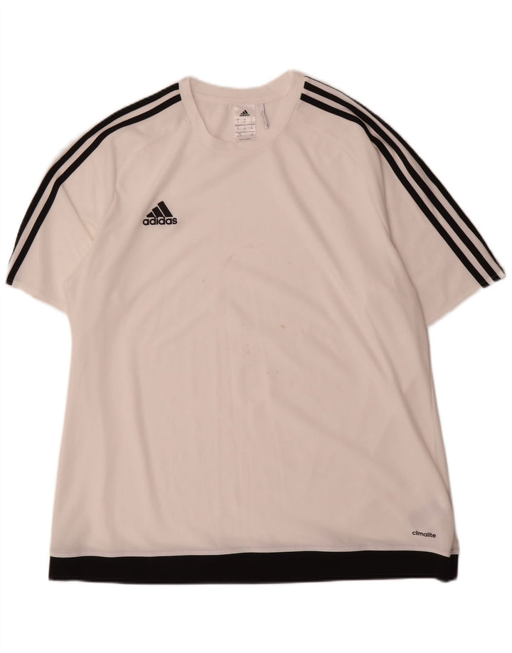 Ανδρικό T-Shirt Climalite Adidas Top XL White Colourblock Polyester