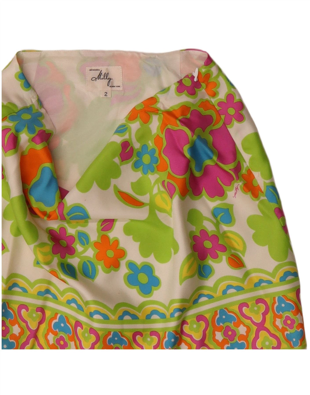 MILLY Womens Mini Skirt US 2 XS W28 White Floral