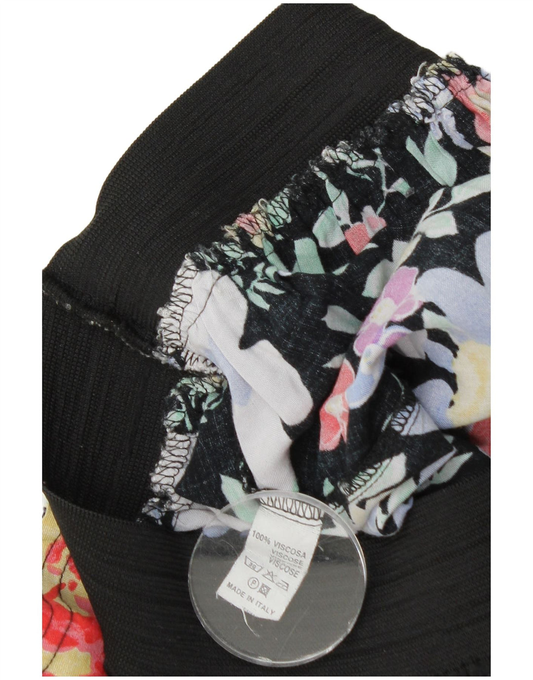 Vintage Γυναικεία Midi Φούστα W28 Μεσαία Μαύρη Floral Viscose