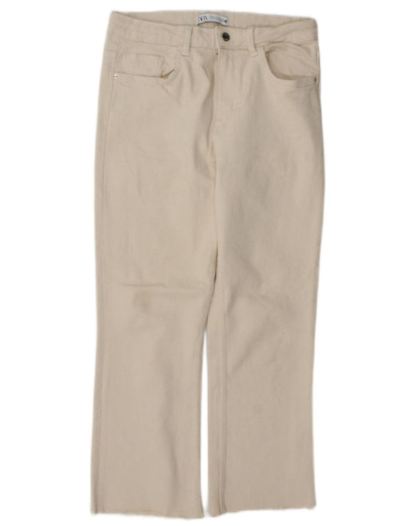 Zara Γυναικείο Straight Jeans EU 40 Medium W30 L26 Beige βαμβακερό
