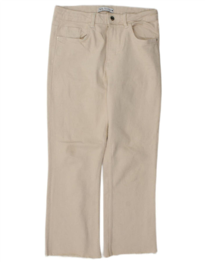 Zara Γυναικείο Straight Jeans EU 40 Medium W30 L26 Beige βαμβακερό