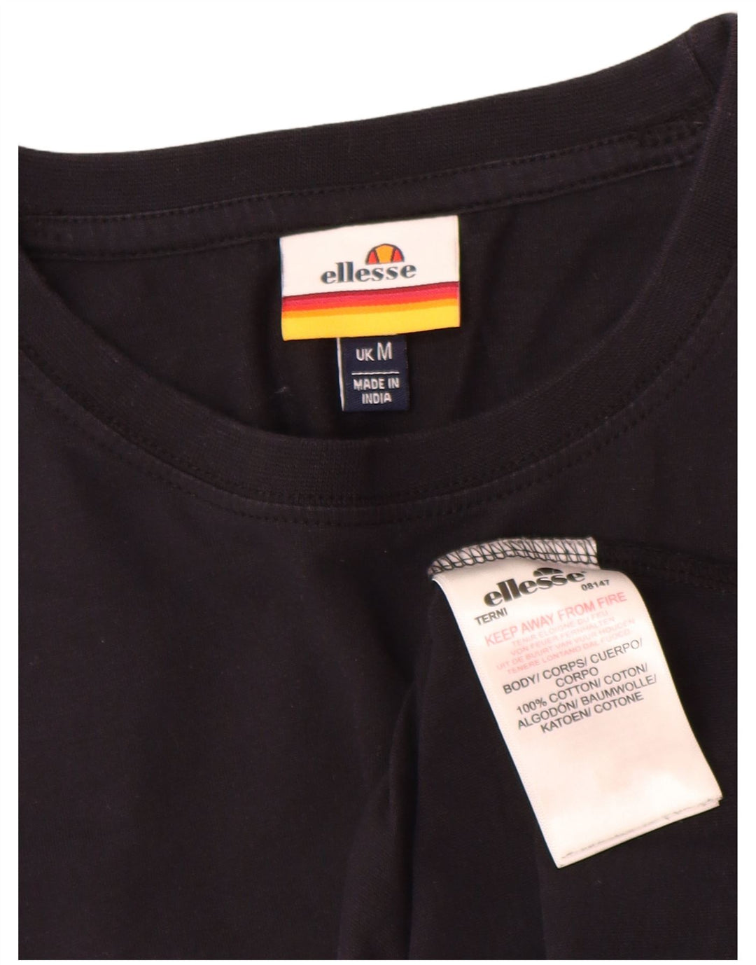 Ανδρικό γραφικό T-Shirt Ellesse Top Μεσαίο μαύρο βαμβακερό