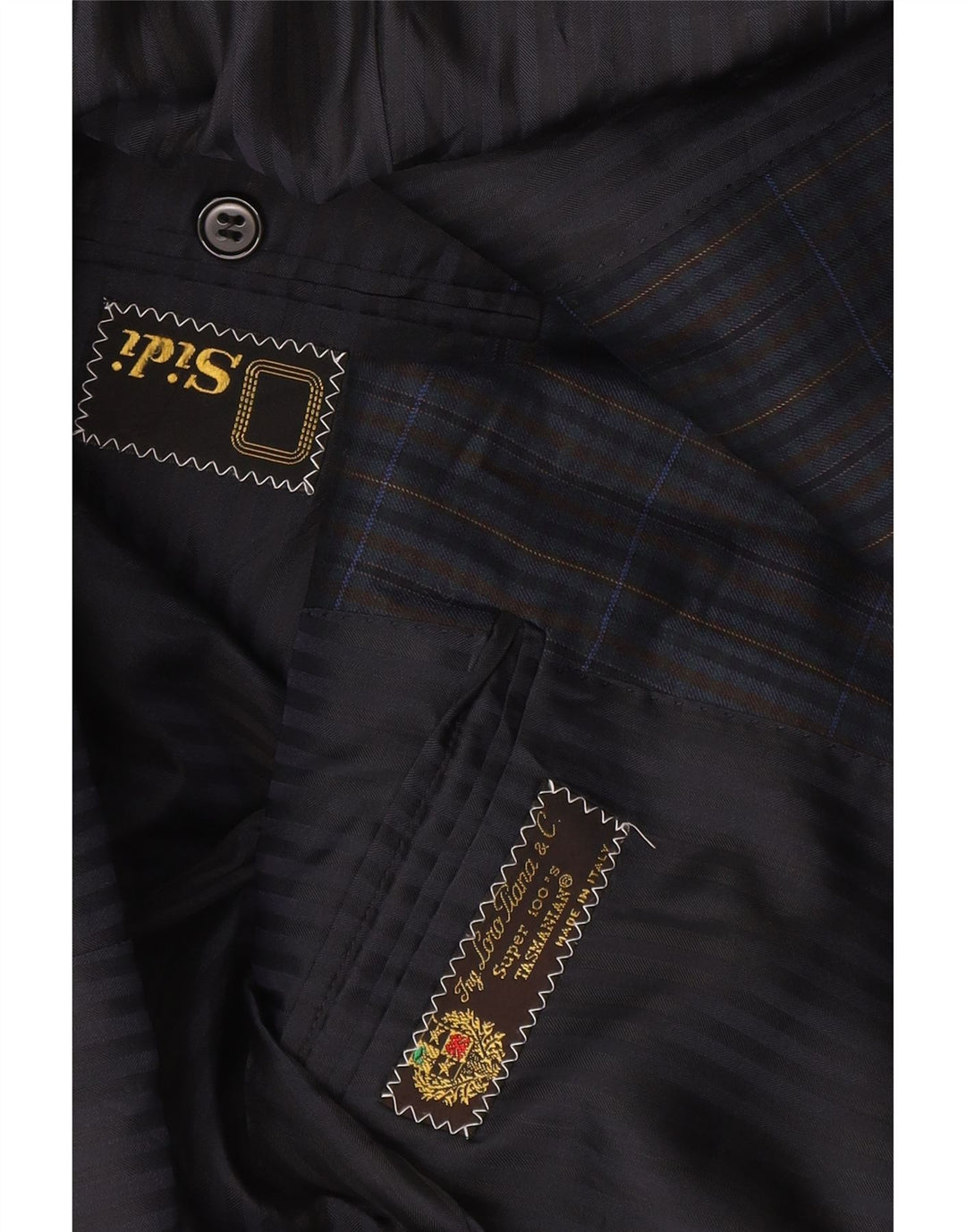 Sidi Ανδρικό σακάκι σακάκι με 2 κουμπιά UK 38 Medium Navy Blue Check