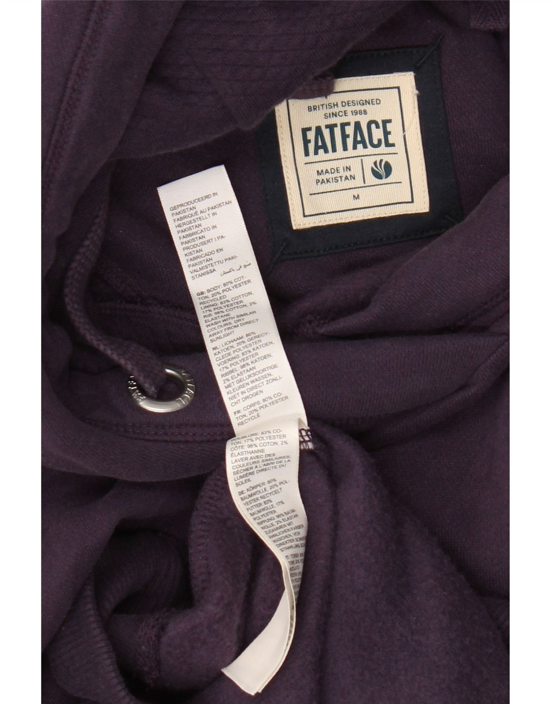 Fat Face Γυναικείο Hoodie Jumper UK 14 Medium Purple Βαμβακερό