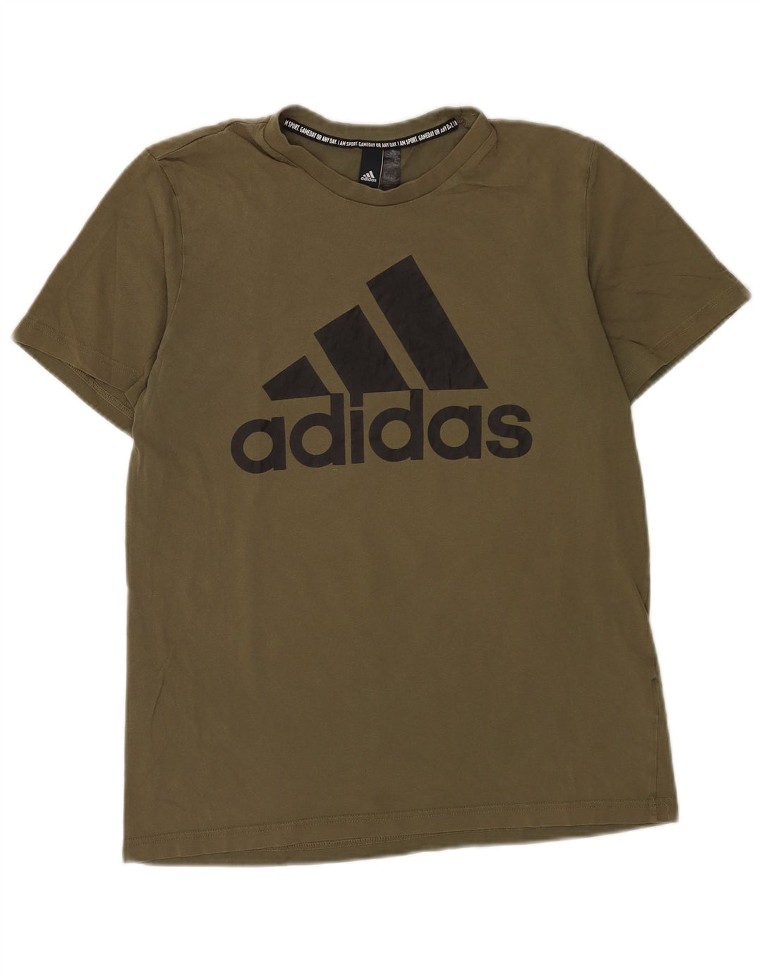 Ανδρικό γραφικό T-Shirt Adidas Top Medium Khaki Cotton