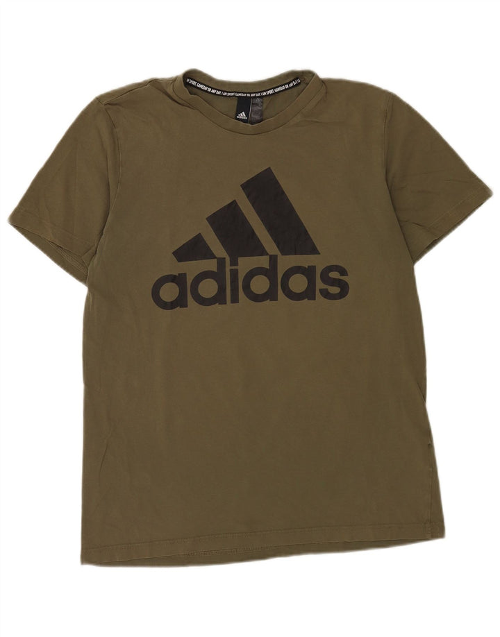 Ανδρικό γραφικό T-Shirt Adidas Top Medium Khaki Cotton