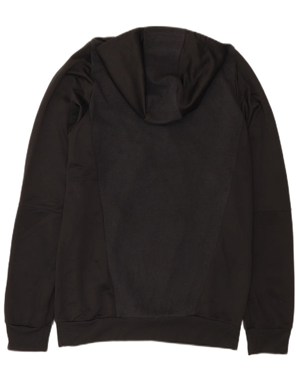 Adidas Mens Deutscher Fussball Bund με φερμουάρ Hoodie Jumper Μεσαίο Μαύρο