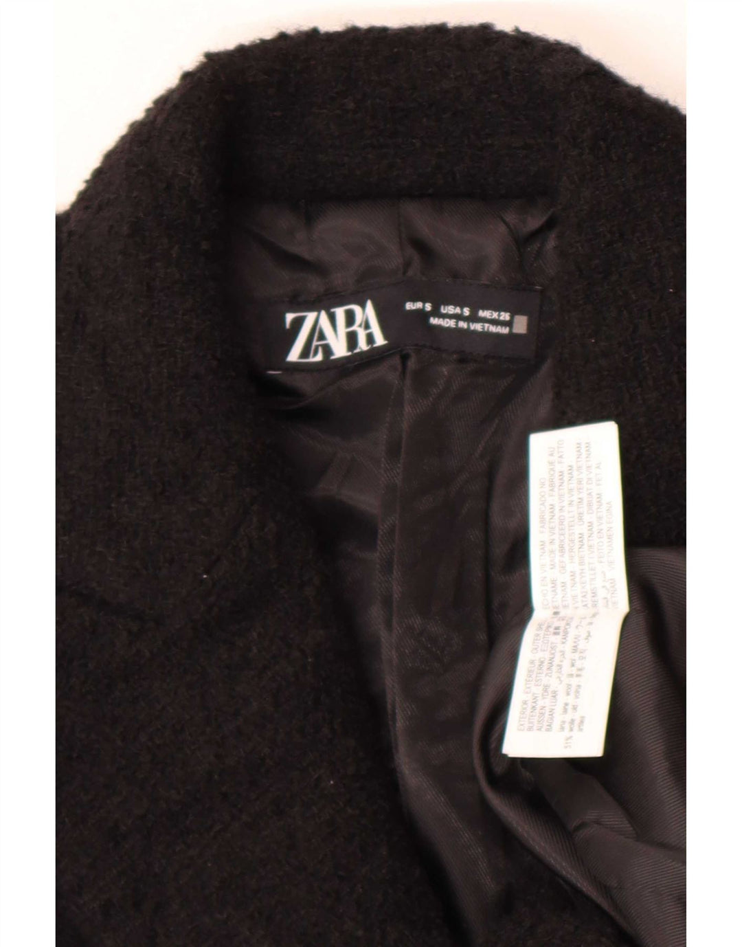 Zara Γυναικείο μακρόστενο σακάκι UK 10 Small Black