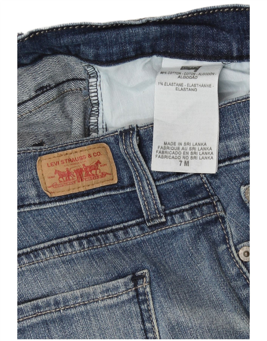 Γυναικείο Levi's 504 Super Low Straight Jeans US 7 Medium W29 L31 Μπλε βαμβακερό
