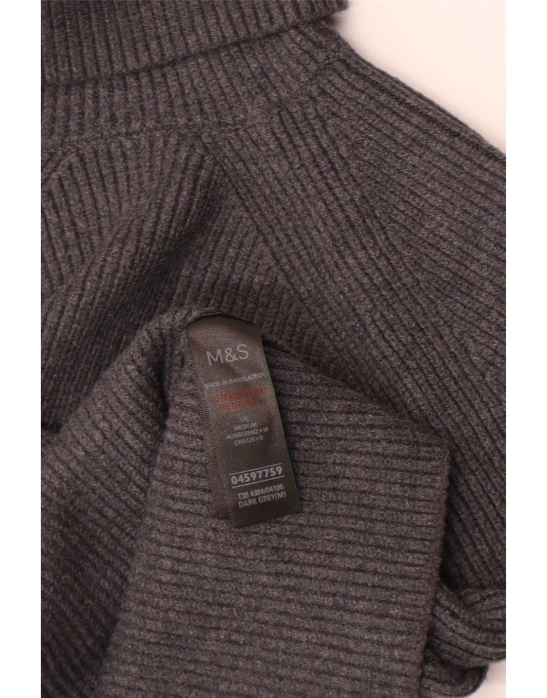 Marks & Spencer Γυναικείο Crop Roll Neck πουλόβερ UK 12 Medium Grey