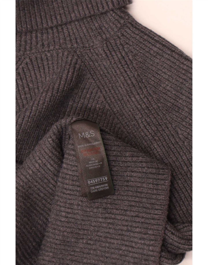 Marks & Spencer Γυναικείο Crop Roll Neck πουλόβερ UK 12 Medium Grey