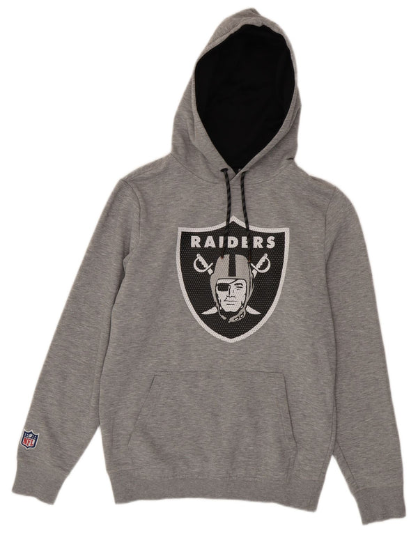 NFL Mens Raiders Graphic Hoodie Jumper από μεσαίο γκρι βαμβάκι