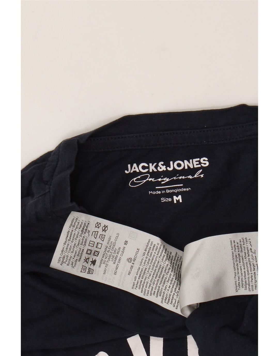 JACK & JONES Ανδρικό γραφικό μπλουζάκι με μακρυμάνικο μεσαίο μπλε βαμβακερό