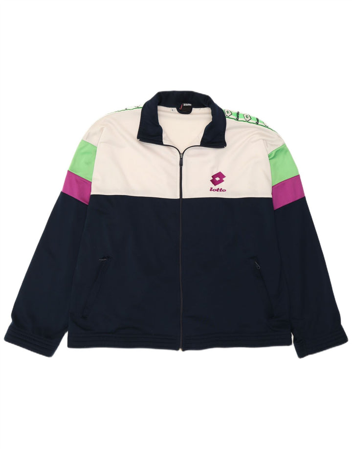 Ανδρική φόρμα γραφικών Lotto Top Jacket Μεγάλο μπλε Navy Colourblock