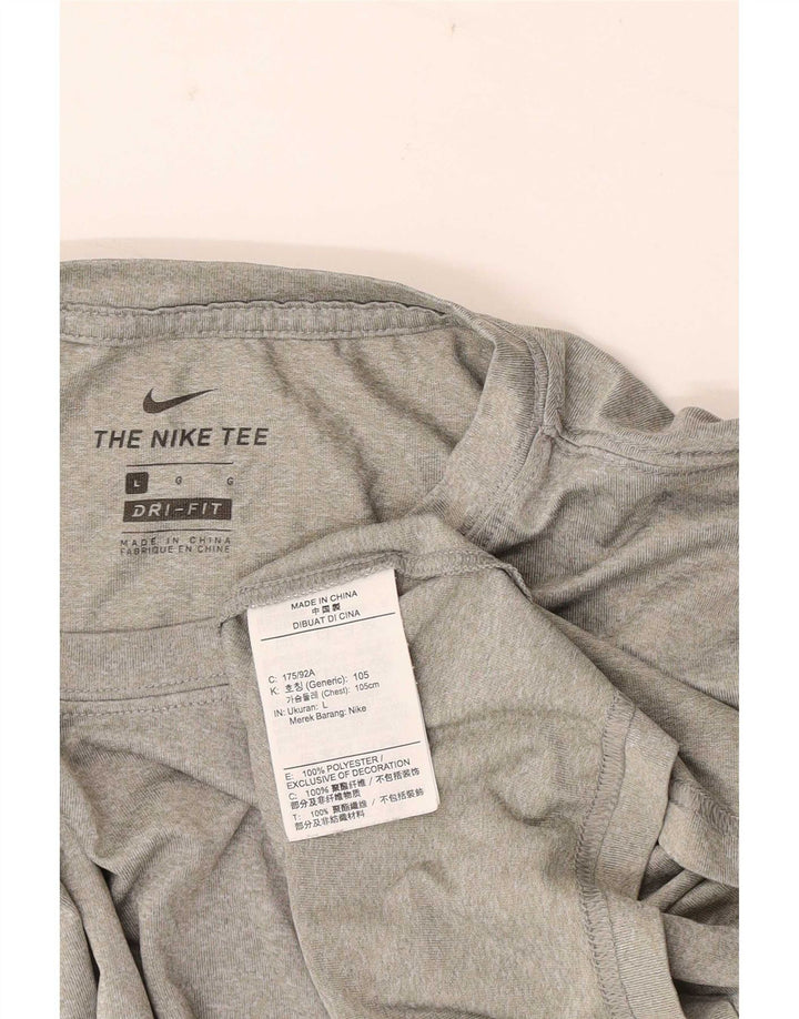 Ανδρικό μπλουζάκι Nike Dri Fit Τοπ με μεγάλο γκρι πολυεστέρα