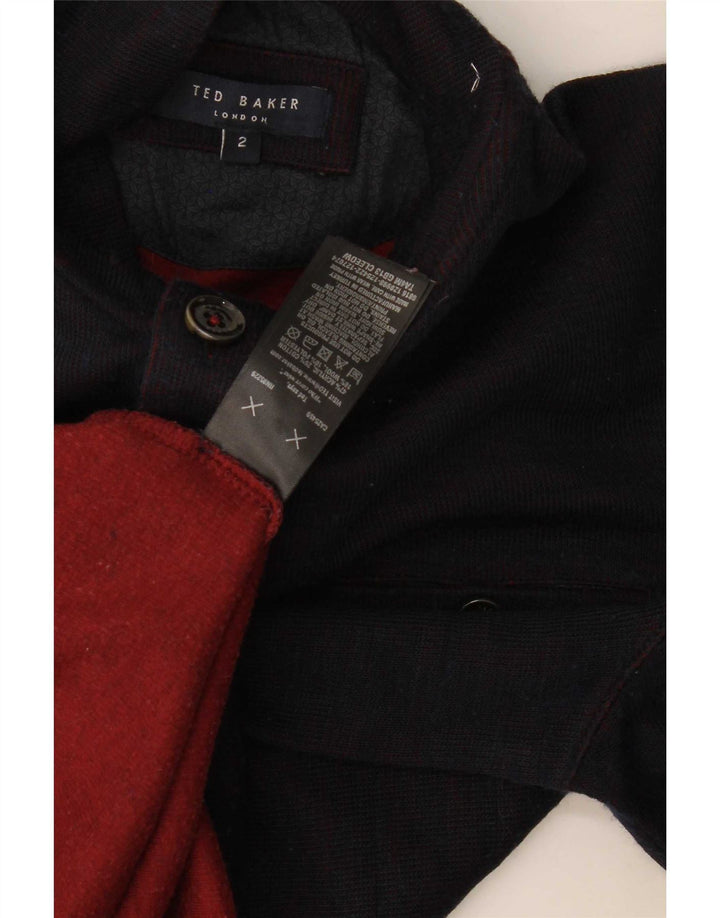 Ted Baker Ανδρικό πουλόβερ με λαιμό με κουμπιά, μέγεθος 2, μοντέρνο ναυτικό μπλε