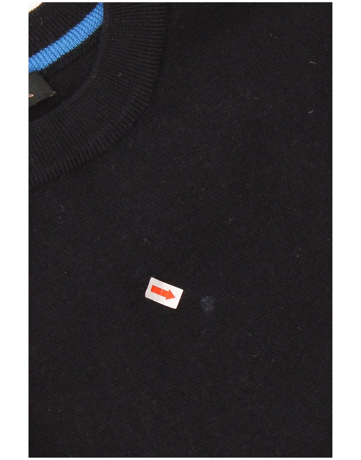 Γυναικείο πουλόβερ Jaeger Crop Crew Neck Jumper UK 16 μεγάλο μαύρο μαλλί