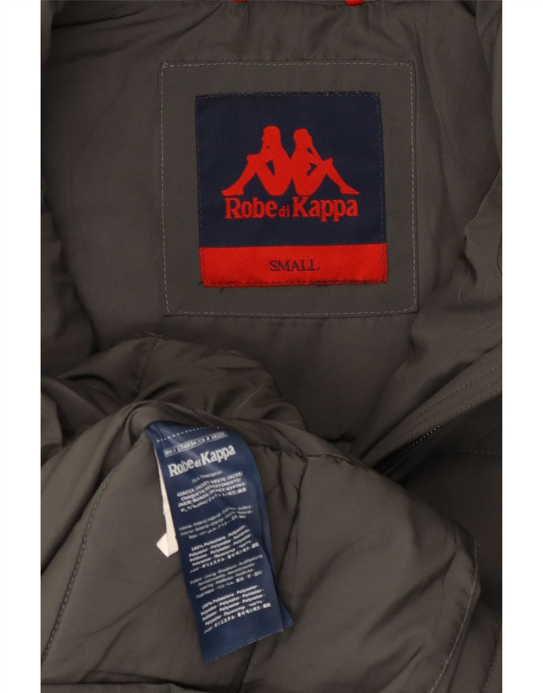 Kappa Γυναικείο παλτό με κουκούλα UK 10 Small Grey Polyester