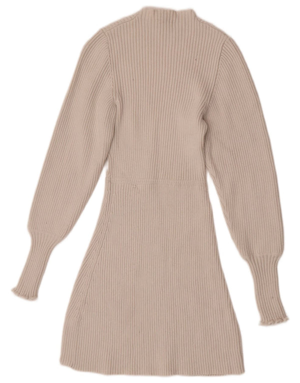 Zara Γυναικείο μακρυμάνικο φόρεμα UK 8 Small White