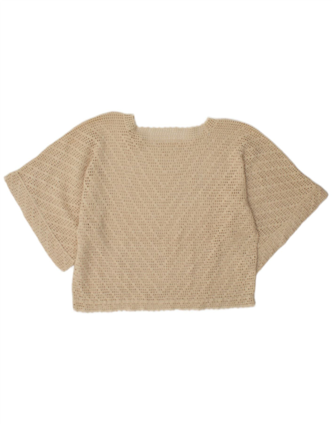 Vintage Γυναικείο Batwing See Through Top UK 16 Large Beige