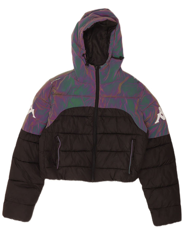 Kappa γυναικείο υπερμεγέθους Crop Hooded Jacket UK 6 XS Black Colourblock
