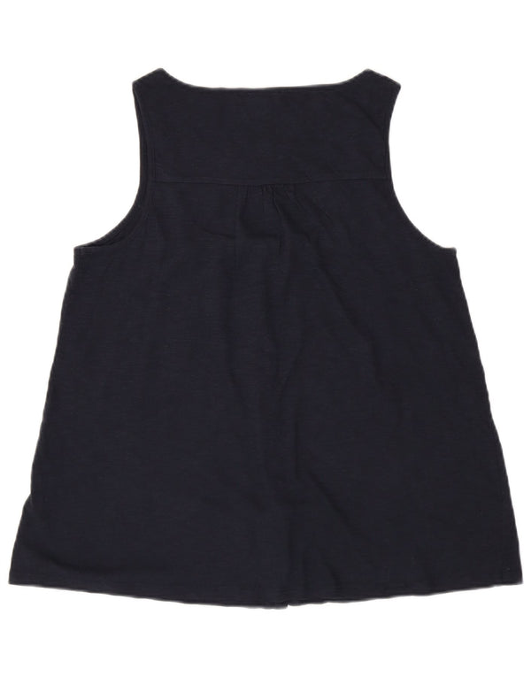 Fat Face Γυναικείο αμάνικο πουκάμισο Μπλούζα UK 12 Medium Navy Blue βαμβακερό