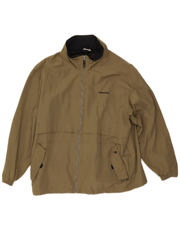 Diadora Ανδρικό μπουφάν βροχής με κουκούλα UK 42 XL Khaki Polyamide