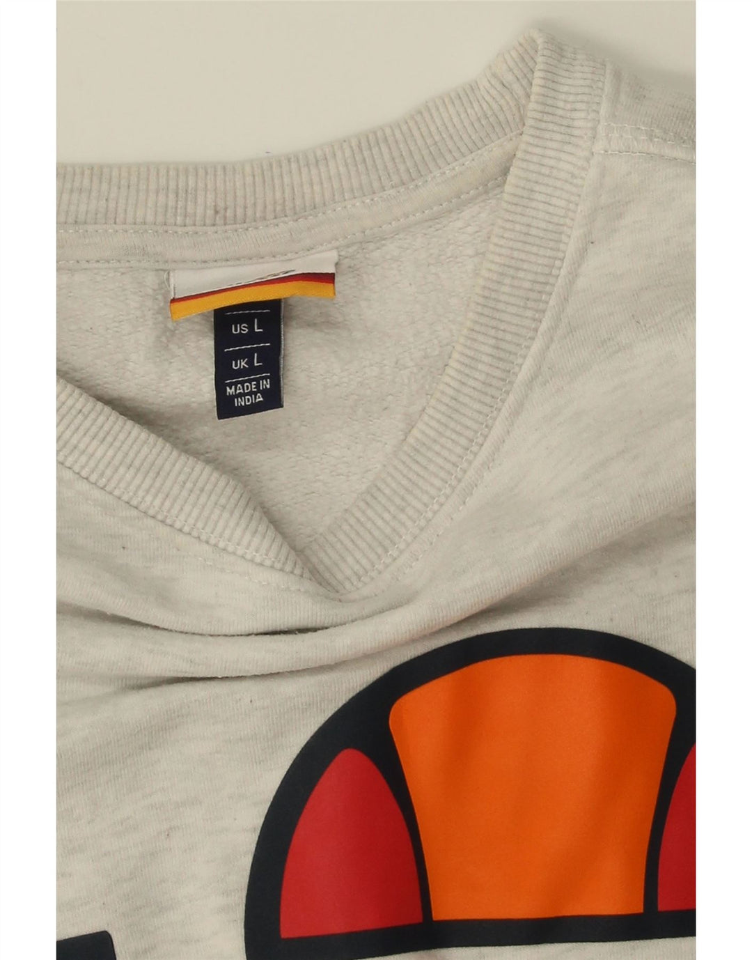 ELLESSE Mens Graphic Sweatshirt Jumper Large Grey Cotton Vintage Ellesse and Second-Hand Ellesse from Messina Hembry 