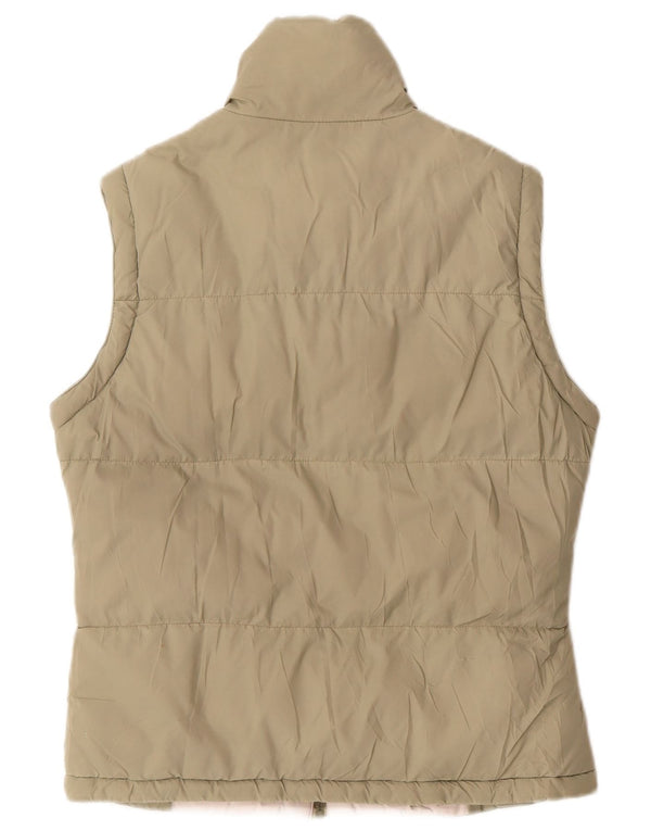 ASICS Γυναικείο padded Gilet UK 14 Medium Khaki Colorblock Πολυεστέρας
