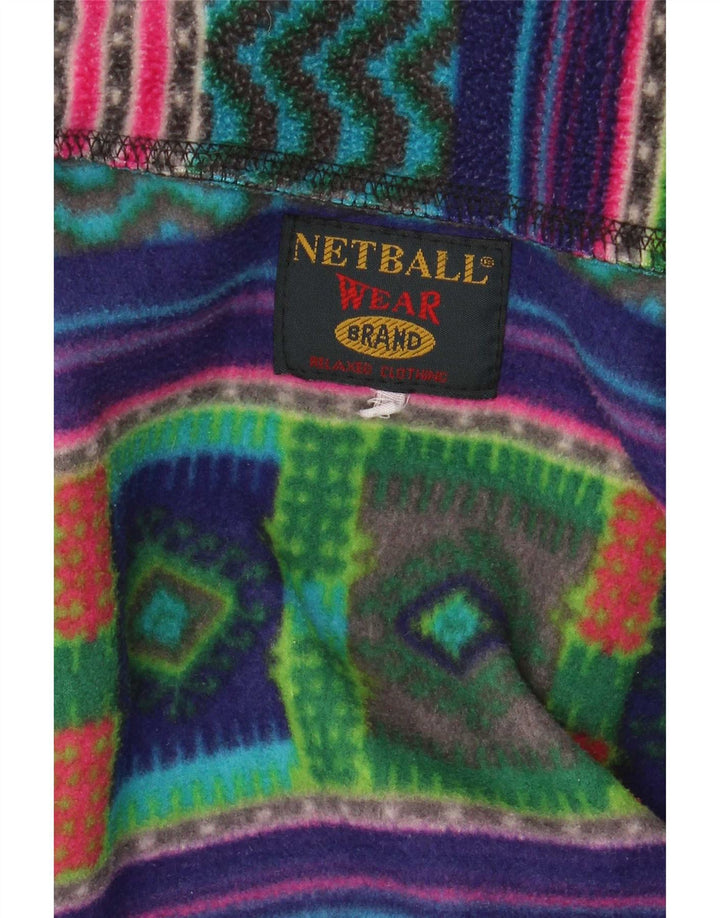 Vintage Ανδρικό φερμουάρ Fleece Jumper XL Πολύχρωμο Γεωμετρικό