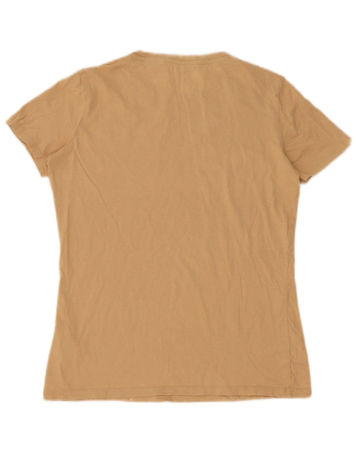Guess Γυναικείο T-Shirt Top UK 12 μεσαίο μπεζ βαμβακερό