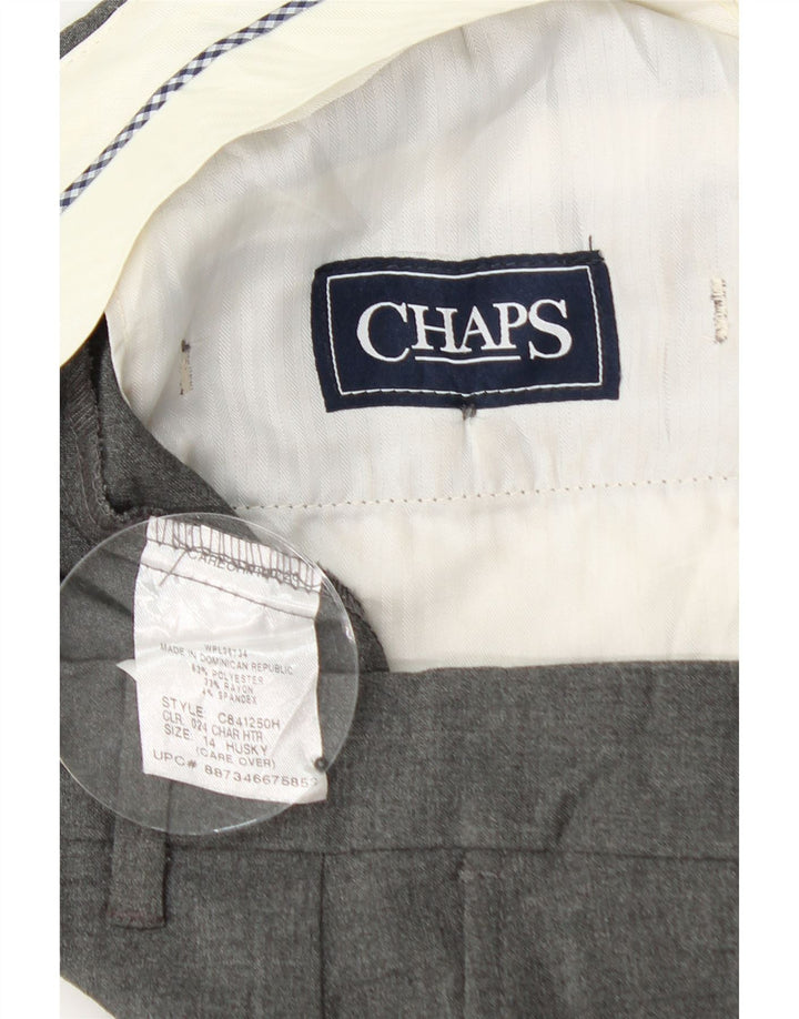 CHAPS Boys Straight Chino Trousers 13-14 Years W30 L27 Grey Polyester Vintage Chaps and Second-Hand Chaps from Messina Hembry 