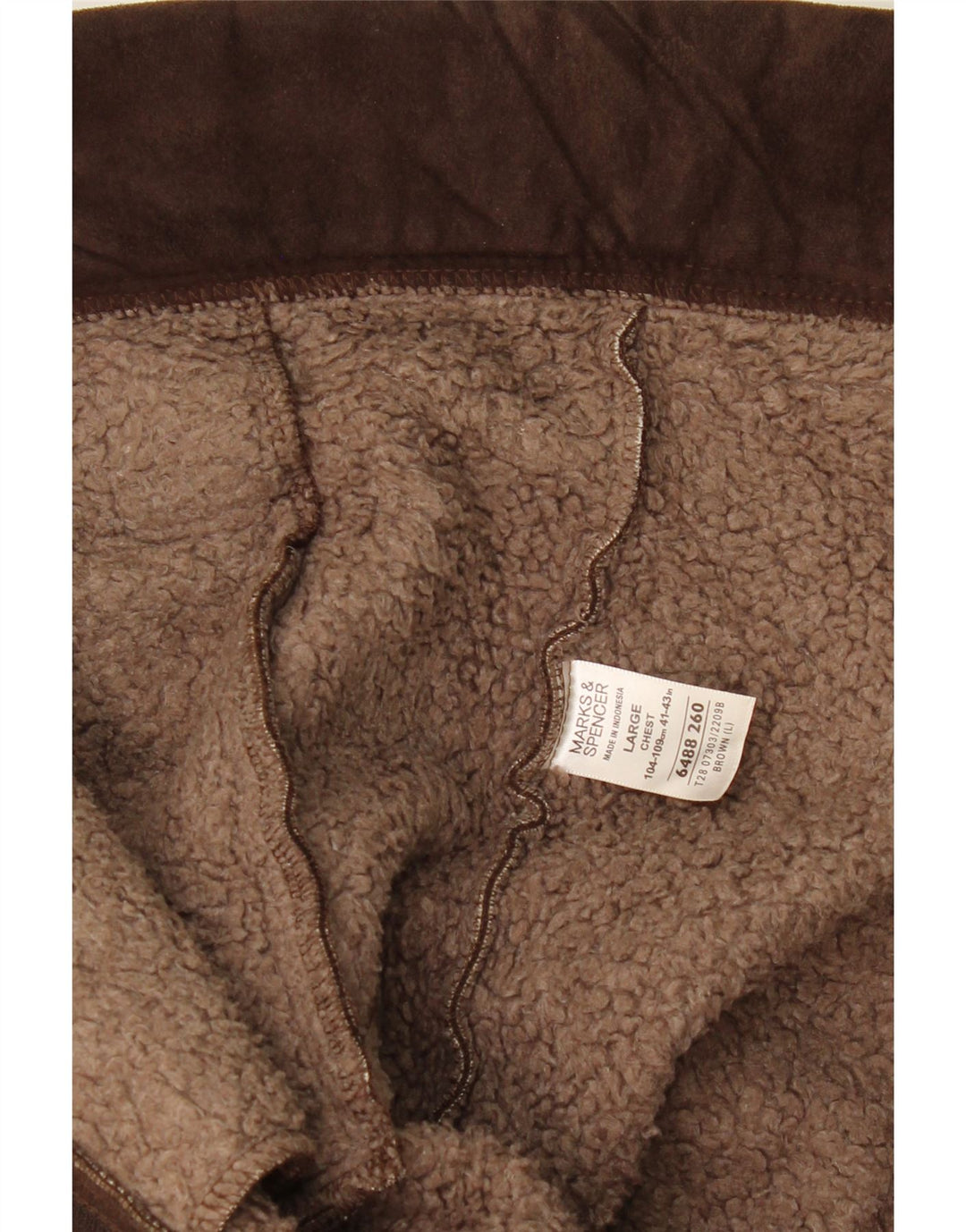 MARKS & SPENCER Ανδρικό μπουφάν Sherpa UK 41/43 μεγάλο καφέ πολυεστέρας