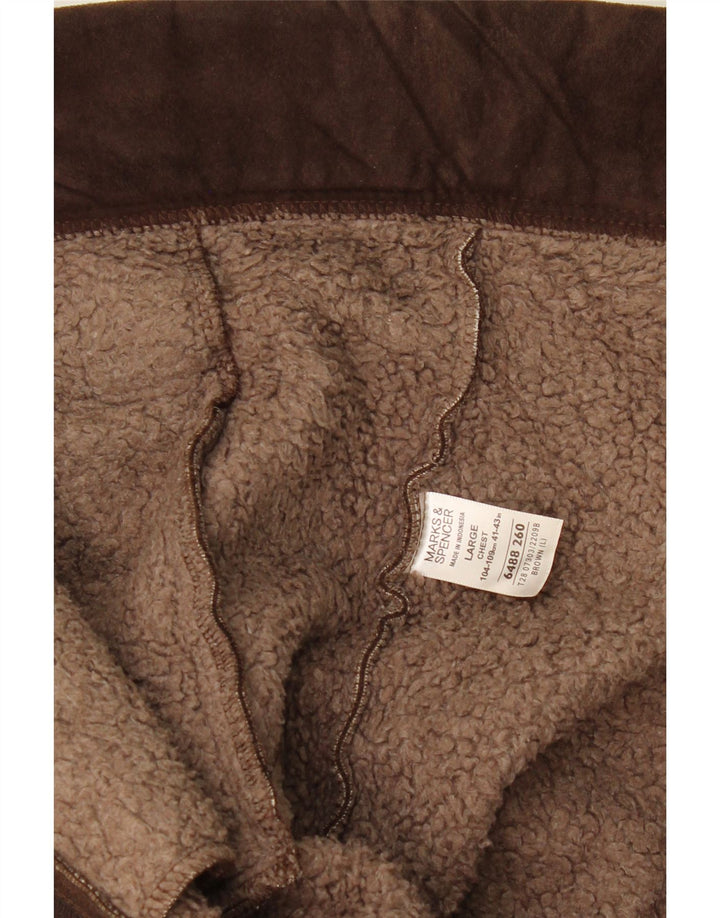 MARKS & SPENCER Ανδρικό μπουφάν Sherpa UK 41/43 μεγάλο καφέ πολυεστέρας
